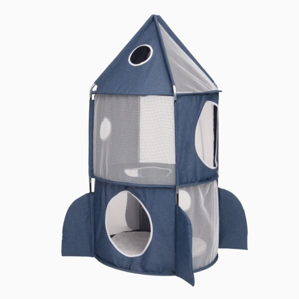 Rocket Cat Tower – Blue Finish - Image 2