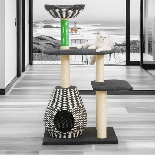 Petpals Aesthetic Sustainable Large Cat Tree Scratching Post - Image 2