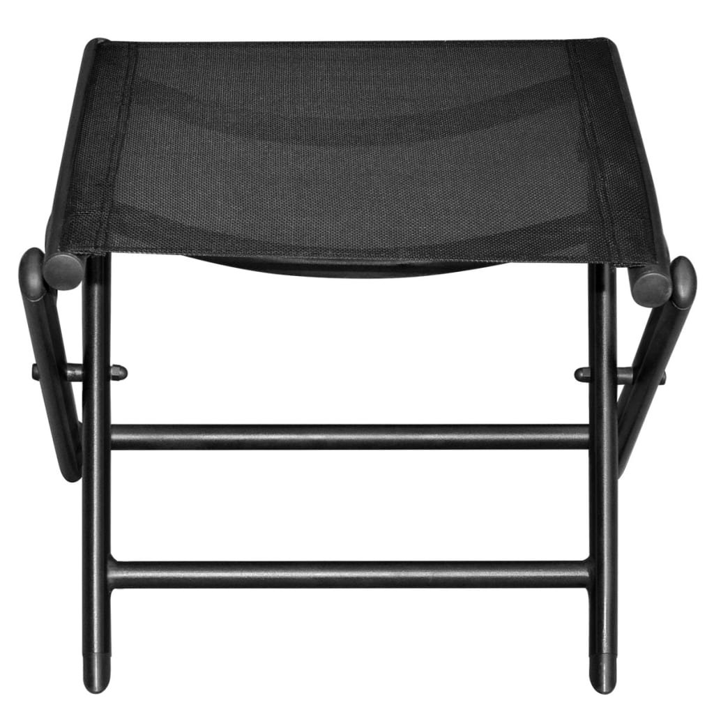 Folding Footstool Black Aluminium and Textilene - Image 3