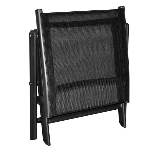 Folding Footstool Black Aluminium and Textilene - Image 2